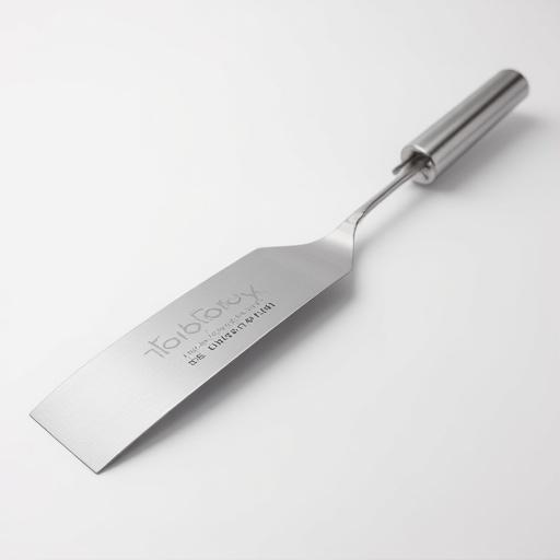 Wide, offset BBQ spatula with a sharp edge