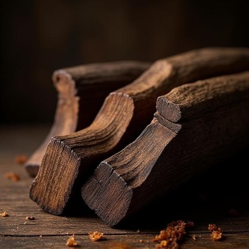 Pieces of oak whisky barrel staves